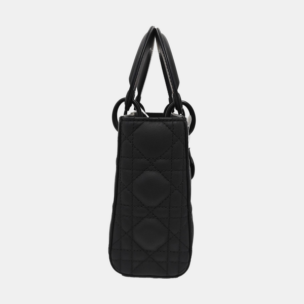 Lady Dior Mini Cannage Calfskin Black