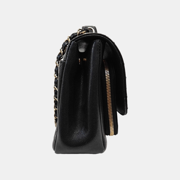 COCO HANDLE Small Quilted Grained Calfskin Black