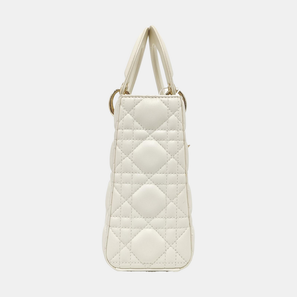 Lady Dior Small Cannage Lambskin White