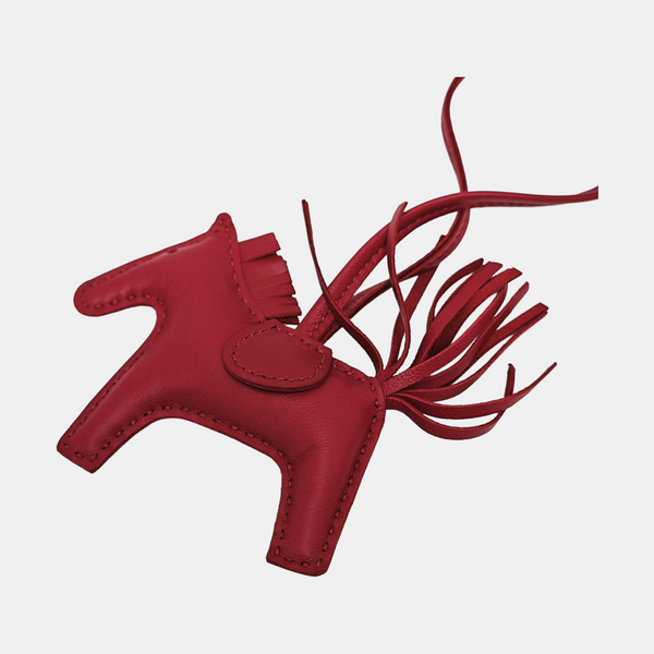 Leather Bag Charm Red