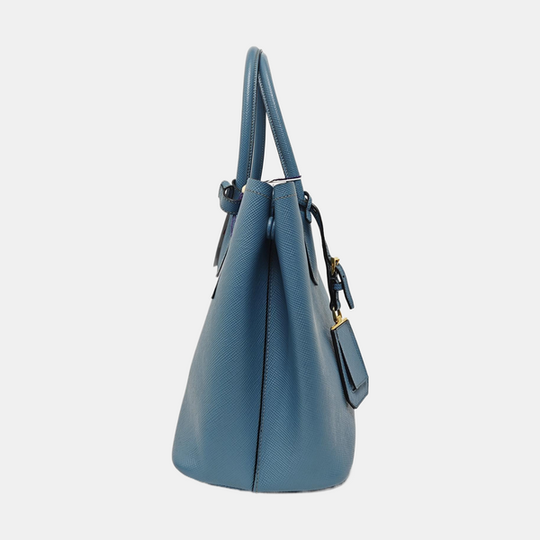 Double Medium Saffiano Calfskin Blue