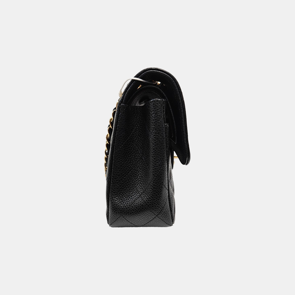 CLASSIC FLAP Small Quilted Grained Calfskin Black