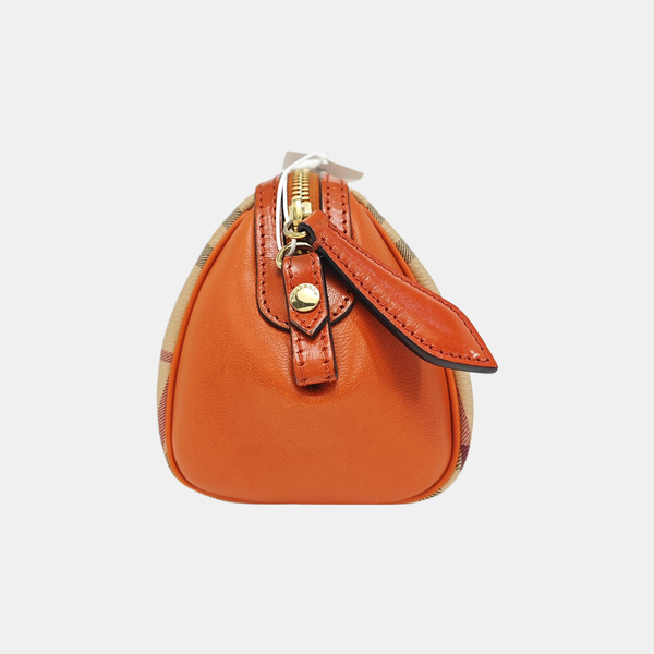 Coated Canvas Shoulder Bag Beige