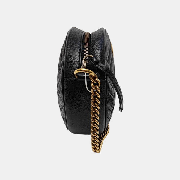 GG Marmont Mini Quilted Calfskin Black