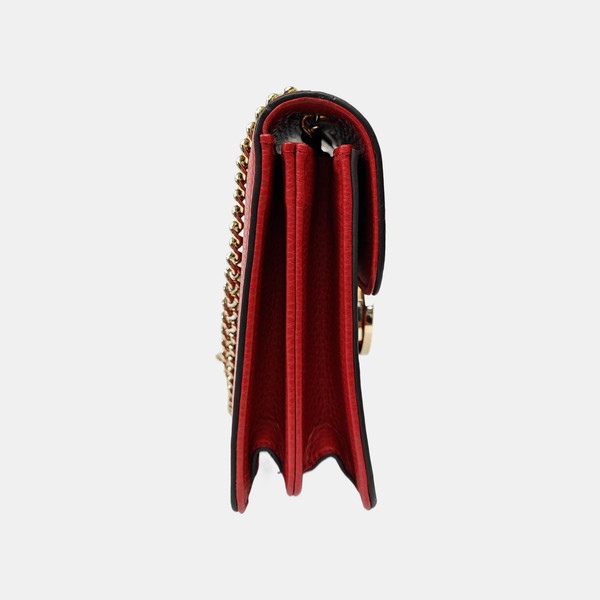 Interlocking G Small Calfskin Red