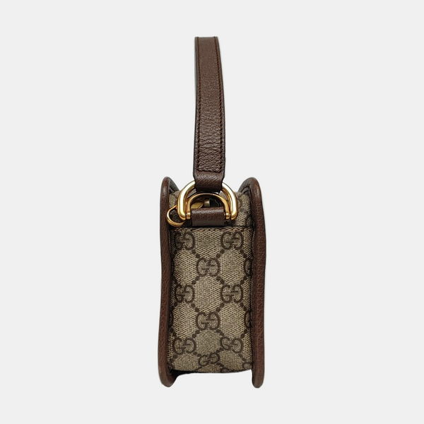 Authenticated pre-owned Ophidia Small Monogram Coated Canvas Beige - Shoulder Bag at Looply
