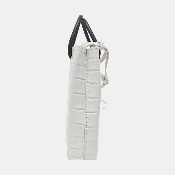 Shopping Bag Small Calfskin White