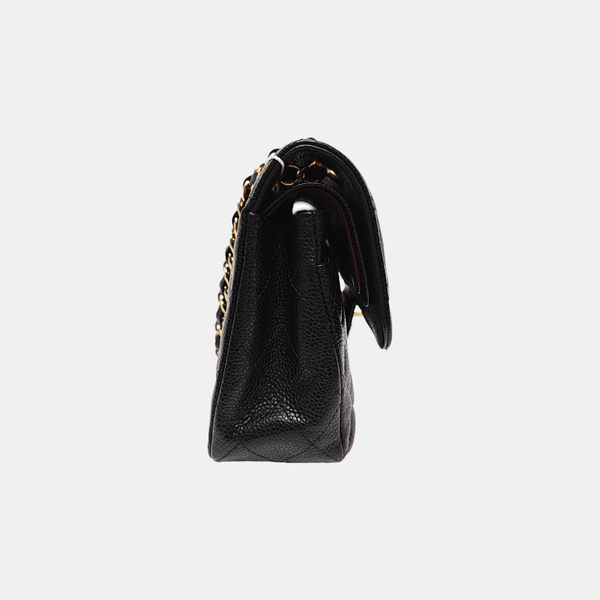 CLASSIC FLAP Small Quilted Grained Calfskin Black