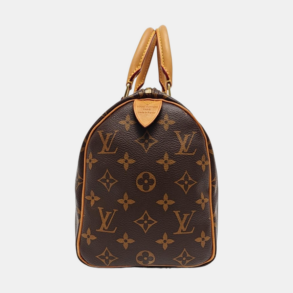Authenticated pre-owned SPEEDY 25 Monogram Coated Canvas Brown - Top Handle Bag at Looply