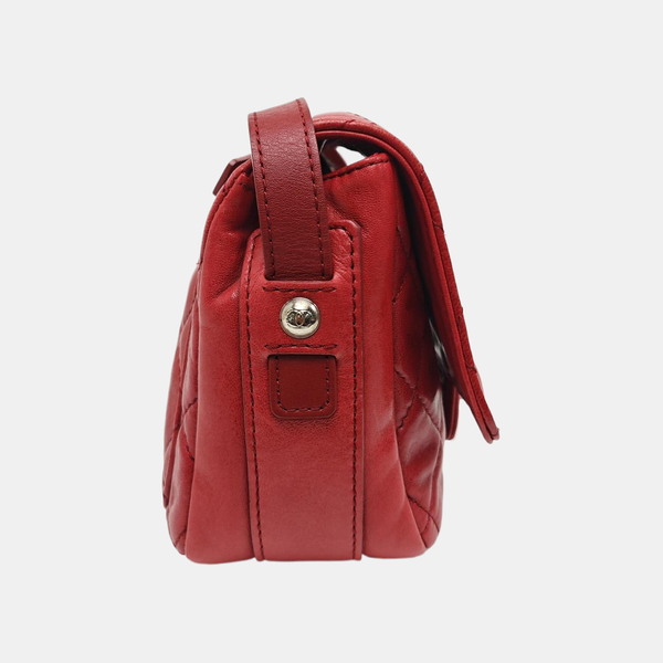 Quilted Calfskin Shoulder Bag Red