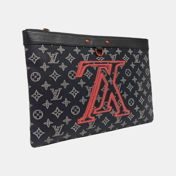APOLLO GM Monogram Coated Canvas Blue