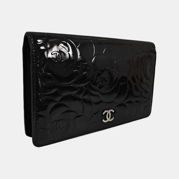 WOC Patent Calfskin Black Wallet