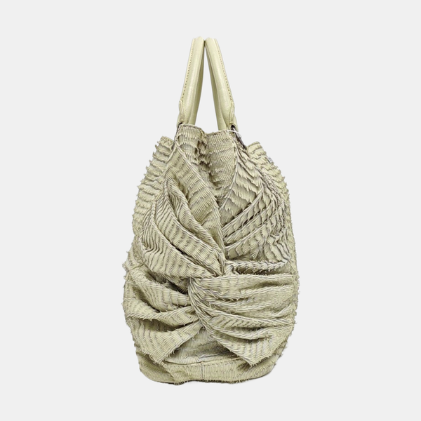 Calfskin Top Handle Bag Beige