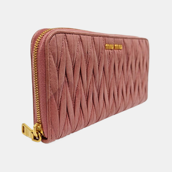 Quilted Lambskin Wallet Pink