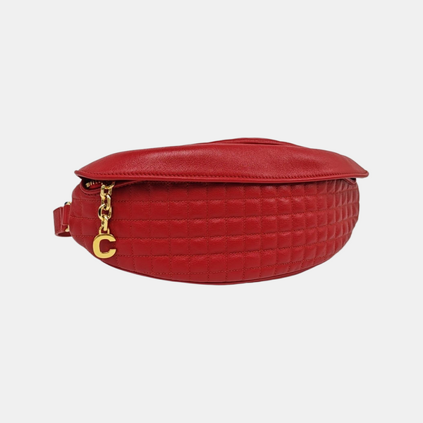 Quilted Calfskin Belt Bag Red