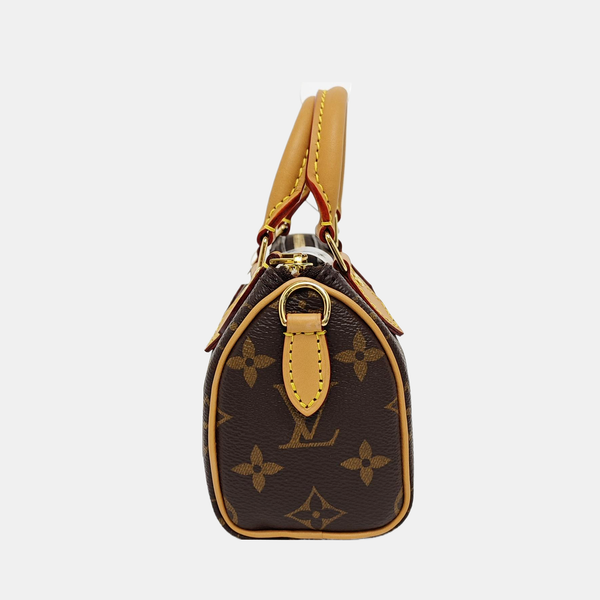 Authenticated pre-owned SPEEDY Nano Monogram Coated Canvas Brown - Shoulder Bag at Looply