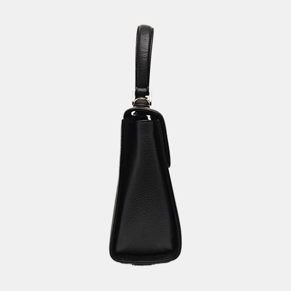 Calfskin Top Handle Bag Black