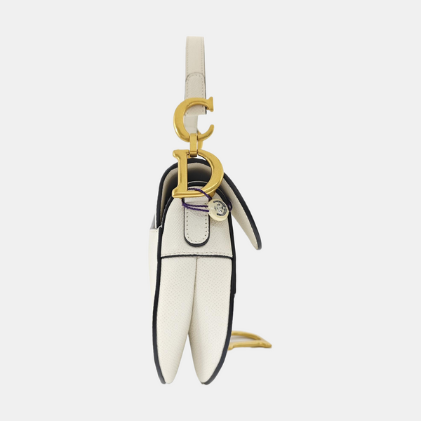 Saddle Mini Calfskin White