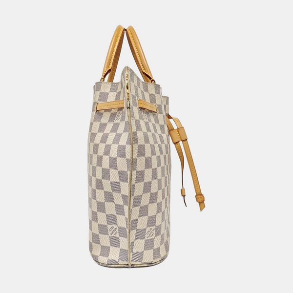 GIROLATA GM Damier Azur Coated Canvas White