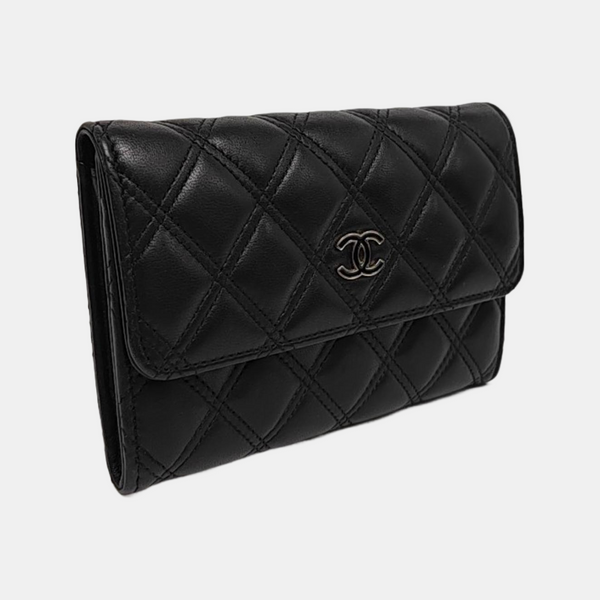 Quilted Lambskin Wallet Black
