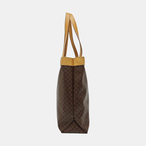 Coated Canvas Tote Bag Brown