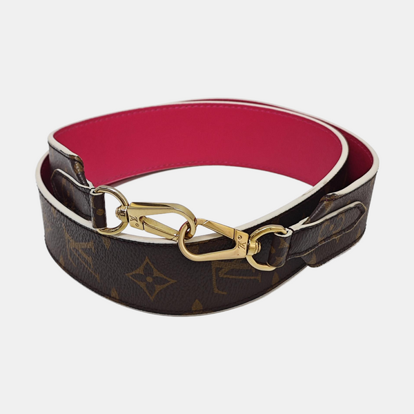 Monogram Coated Canvas Bag Strap Brown