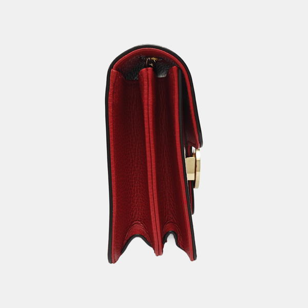 Interlocking G Small Calfskin Red