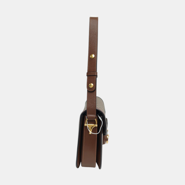 Horsebit 1955 Medium Monogram Coated Canvas Beige