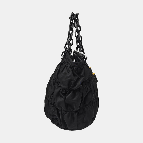 Nylon Top Handle Bag Black