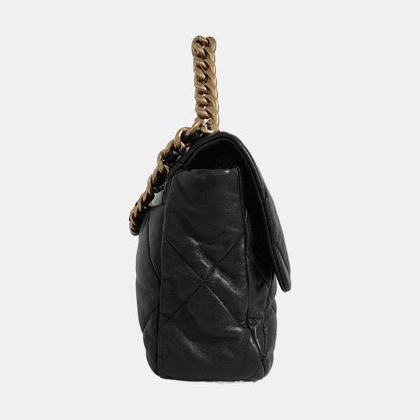 CHANEL 19 Large Quilted Lambskin Black