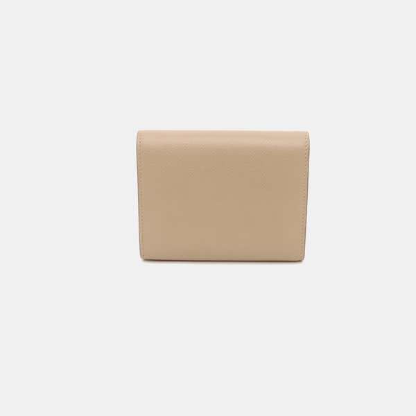 Monedero pequeño TROTTEUR de piel de becerro beige