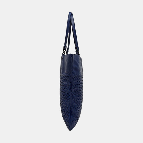 Lambskin Top Handle Bag Blue