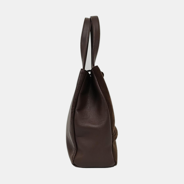 Suede Tote Bag Brown