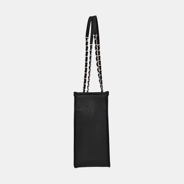Quilted Calfskin Shoulder Bag Black