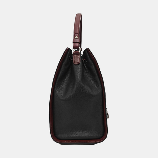 Quilted Grained Calfskin Shoulder Bag Black