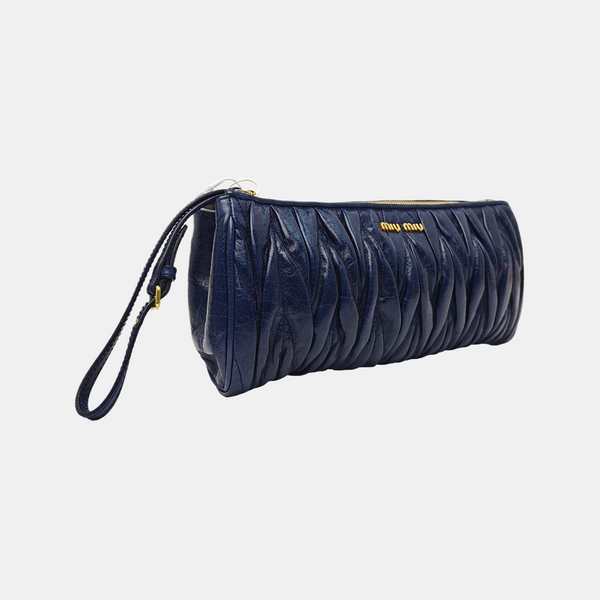 Quilted Lambskin Clutch Blue