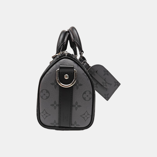KEEPALL 25 Monogram Coated Canvas Black