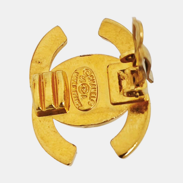 Vintage Metal Gold Clip On Earrings
