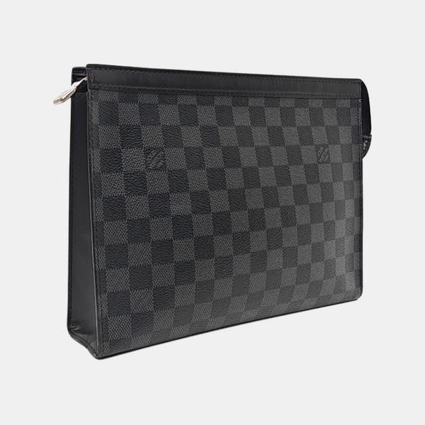 Pochette Voyag MM Damier Graphite Coated Canvas Gray