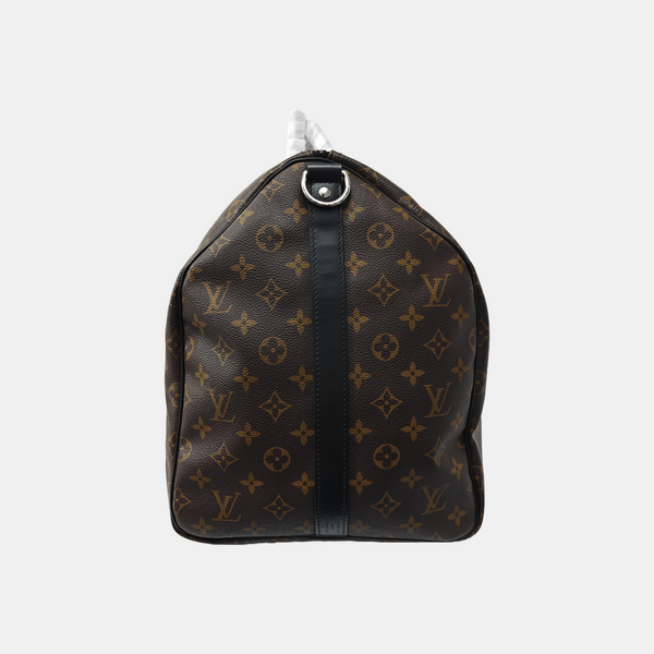 KEEPALL 55 Monogram Coated Canvas Brown