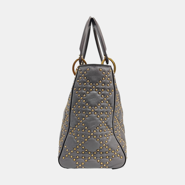 Lady Dior Medium Cannage Lambskin Gray