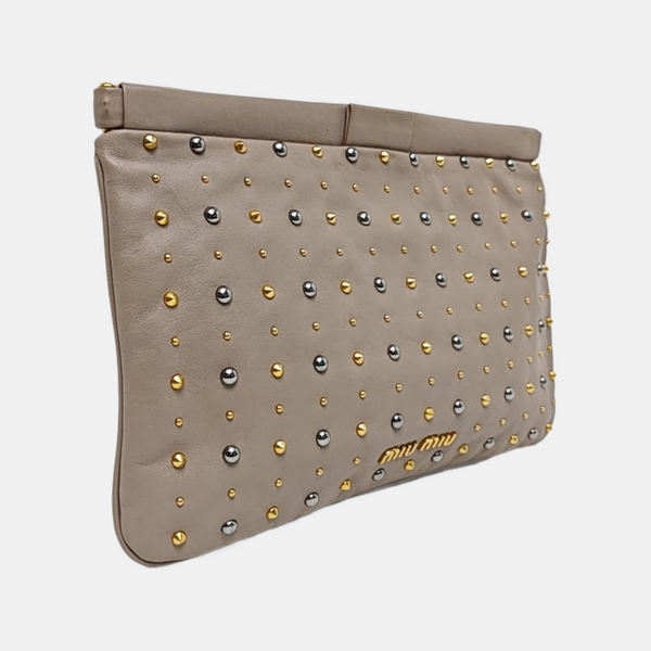 Lambskin Clutch Gray