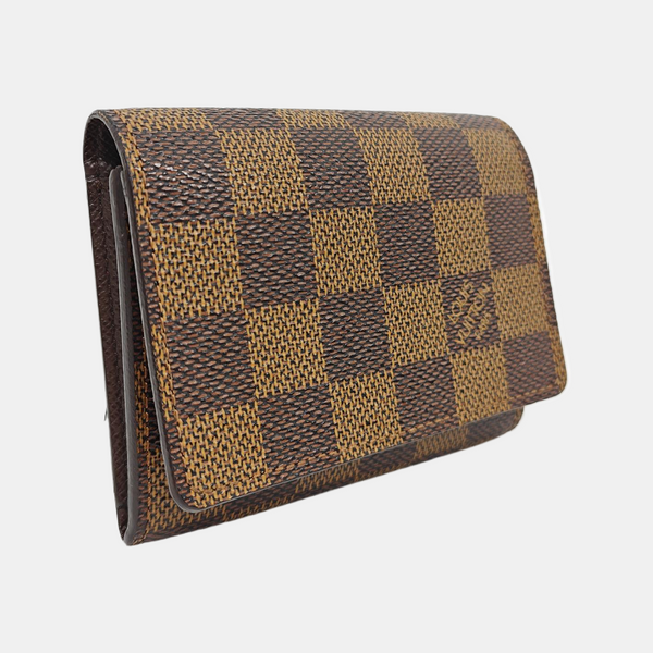 Damier Ebene Coated Canvas Card Holder Brown