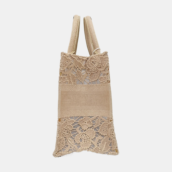 Book Tote Small Fabric Beige