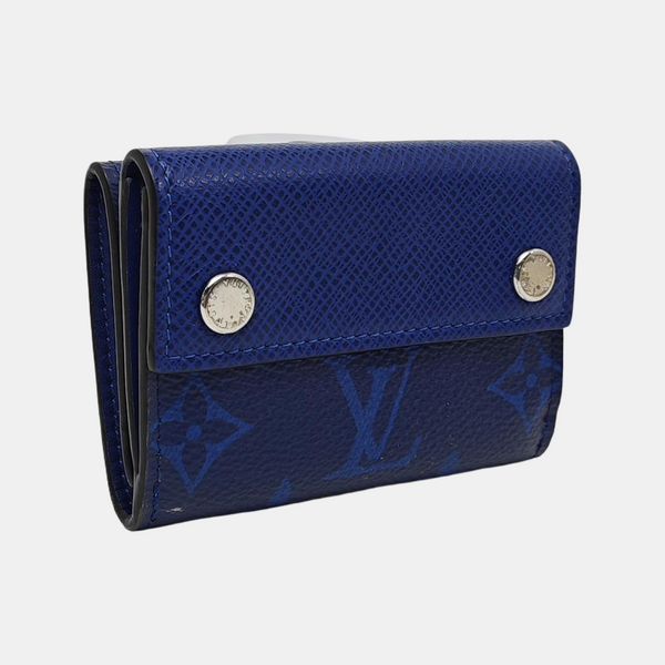 DISCOVERY Monogram Calfskin Blue Wallet