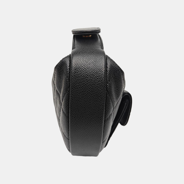 Quilted Grained Calfskin Top Handle Bag Mini Black