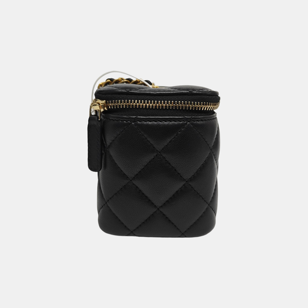 VANITY CASE Small Quilted Lambskin Black