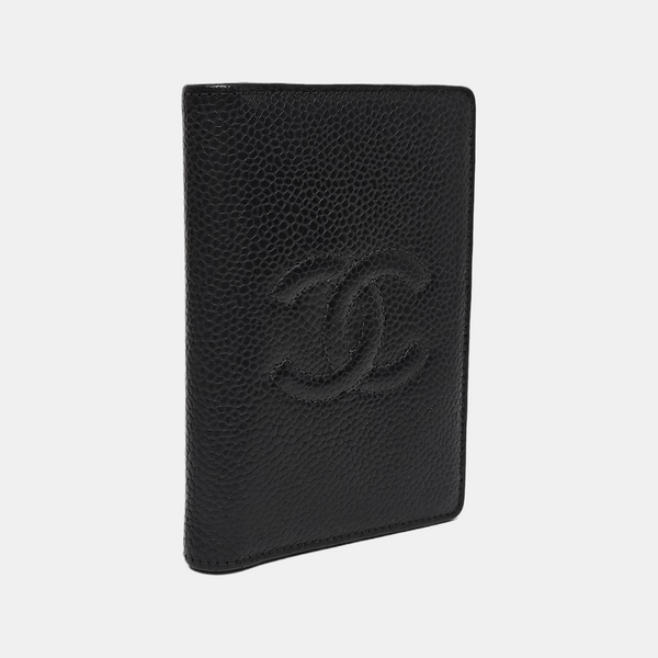 Grained Calfskin Card Holder Black