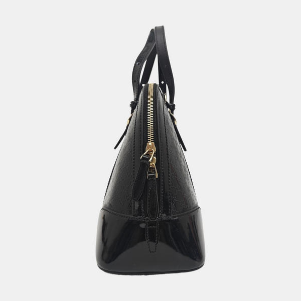 Microguccissima Monogram Patent Leather Black