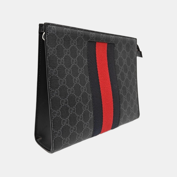 GG Supreme Monogram Coated Canvas Gray